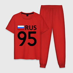 Пижама хлопковая мужская RUS 95, цвет: красный