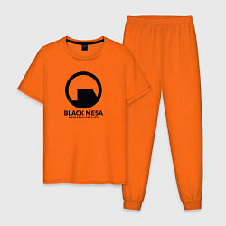 Пижама хлопковая мужская Black Mesa: Research Facility, цвет: оранжевый