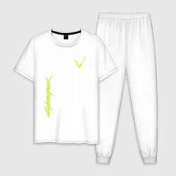 Пижама хлопковая мужская Cyberpunk 2077: V-Style, цвет: белый