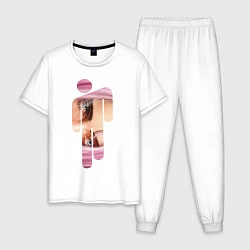 Пижама хлопковая мужская Billie Eilish Style, цвет: белый