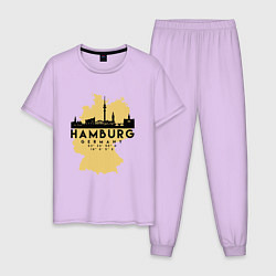 Пижама хлопковая мужская Гамбург - Германия, цвет: лаванда