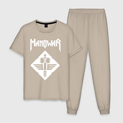 Пижама хлопковая мужская Manowar, цвет: миндальный