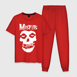 Пижама хлопковая мужская Misfits, цвет: красный