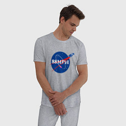 Пижама хлопковая мужская NASA Delorean 88 mph, цвет: меланж — фото 2