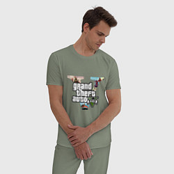 Пижама хлопковая мужская GTA 5: City, цвет: авокадо — фото 2
