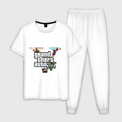 Пижама хлопковая мужская GTA 5: City, цвет: белый