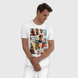 Пижама хлопковая мужская GTA 5: Stories, цвет: белый — фото 2