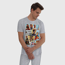 Пижама хлопковая мужская GTA 5: Stories, цвет: меланж — фото 2