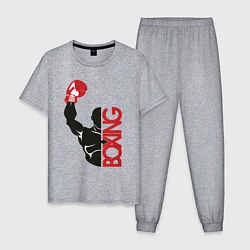 Пижама хлопковая мужская Boxing, цвет: меланж