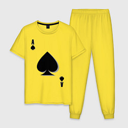 Пижама хлопковая мужская Пиковый туз, цвет: желтый