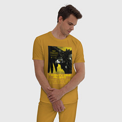 Пижама хлопковая мужская TOP: TRENCH, цвет: горчичный — фото 2