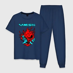 Пижама хлопковая мужская SAMURAI KEANU REEVES, цвет: тёмно-синий