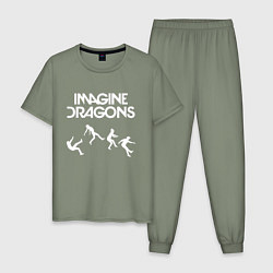 Пижама хлопковая мужская IMAGINE DRAGONS, цвет: авокадо