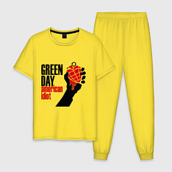 Пижама хлопковая мужская Green Day: American idiot, цвет: желтый