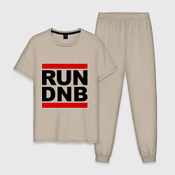 Пижама хлопковая мужская RUN DNB, цвет: миндальный