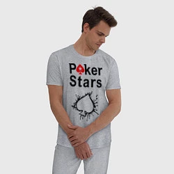 Пижама хлопковая мужская Poker Stars, цвет: меланж — фото 2