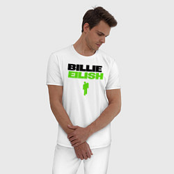 Пижама хлопковая мужская Billie Eilish: Bellyache, цвет: белый — фото 2
