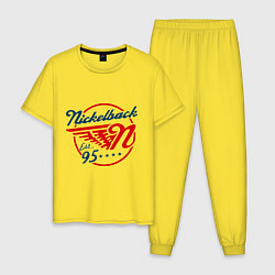 Пижама хлопковая мужская Nickelback est. 1995, цвет: желтый