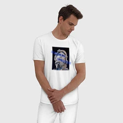 Пижама хлопковая мужская Скульптура на Стиле, цвет: белый — фото 2