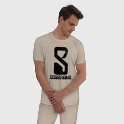 Пижама хлопковая мужская Scorpions logo, цвет: миндальный — фото 2