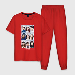 Пижама хлопковая мужская TWICE, цвет: красный