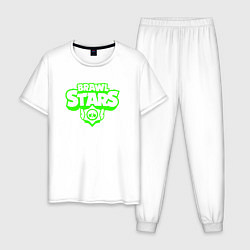 Пижама хлопковая мужская BRAWL STARS, цвет: белый