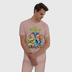 Пижама хлопковая мужская Justice League, цвет: пыльно-розовый — фото 2