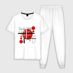 Пижама хлопковая мужская JAPAN, цвет: белый