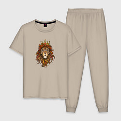 Пижама хлопковая мужская Король Лев, цвет: миндальный
