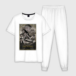 Пижама хлопковая мужская Острые козырьки, цвет: белый