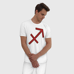 Пижама хлопковая мужская Стрелец Sagittarius, цвет: белый — фото 2