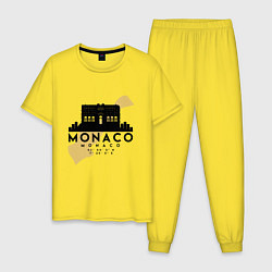 Пижама хлопковая мужская Монако, цвет: желтый