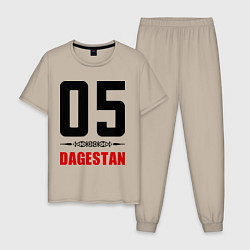 Пижама хлопковая мужская 05 Dagestan, цвет: миндальный