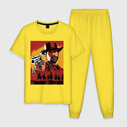 Пижама хлопковая мужская Red dead redemption 2, цвет: желтый