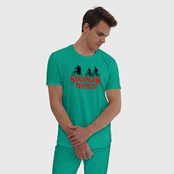 Пижама хлопковая мужская STRANGER THINGS, цвет: зеленый — фото 2