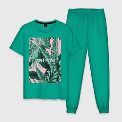 Пижама хлопковая мужская Nature, цвет: зеленый