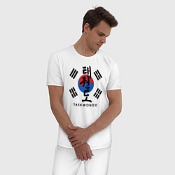 Пижама хлопковая мужская Taekwondo, цвет: белый — фото 2