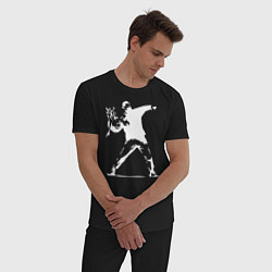 Пижама хлопковая мужская Banksy, цвет: черный — фото 2