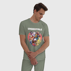 Пижама хлопковая мужская UNDERTALE, цвет: авокадо — фото 2