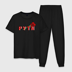 Пижама хлопковая мужская ТИКТОКЕР - PAYTON MOORMEIE цвета черный — фото 1