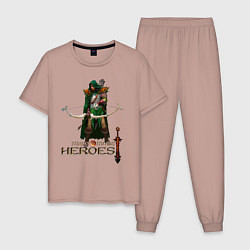 Пижама хлопковая мужская Heroes of Might and Magic, цвет: пыльно-розовый