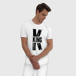 Пижама хлопковая мужская KING, цвет: белый — фото 2