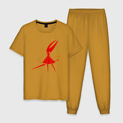 Пижама хлопковая мужская Hollow Knight, цвет: горчичный