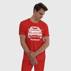 Пижама хлопковая мужская Honda Torneo, цвет: красный — фото 2