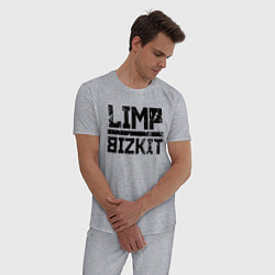 Пижама хлопковая мужская LIMP BIZKIT, цвет: меланж — фото 2