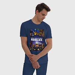 Пижама хлопковая мужская ROBLOX, цвет: тёмно-синий — фото 2