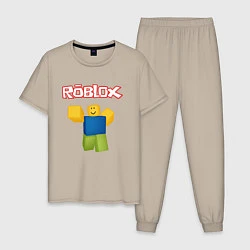 Пижама хлопковая мужская ROBLOX, цвет: миндальный