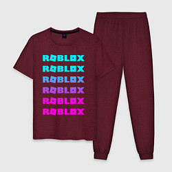 Пижама хлопковая мужская ROBLOX, цвет: меланж-бордовый