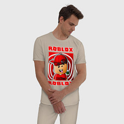 Пижама хлопковая мужская ROBLOX, цвет: миндальный — фото 2