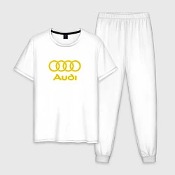 Пижама хлопковая мужская Audi GOLD, цвет: белый